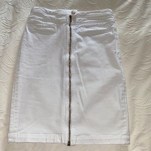 7 For All Mankind white denim skirt